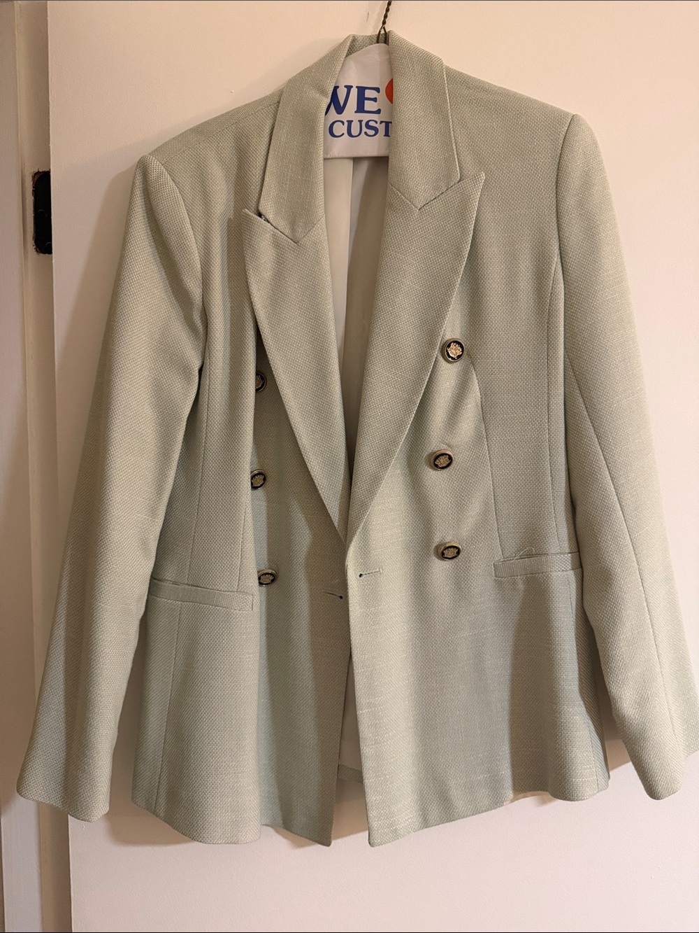 Zara Double-Breasted Light Sage Women’s Blazer